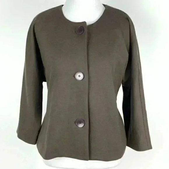 Adrienne Vittadini blazer size 4 Brown dolman - Picture 2 of 10